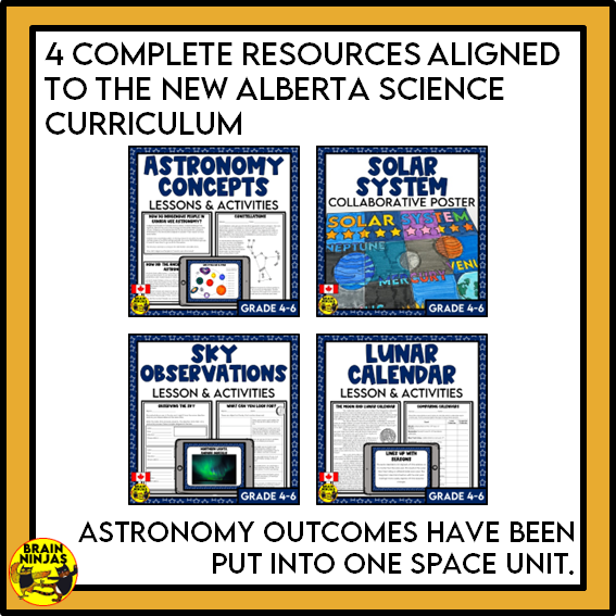 Alberta Science Space Unit Grade 4 Bundle | Paper and Digital