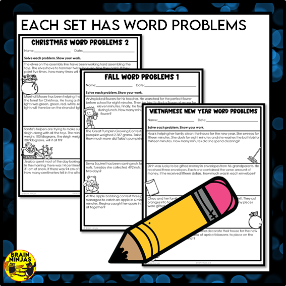 Holiday Math Worksheets Bundle Numbers to 1000 | Paper