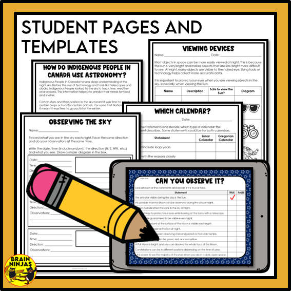 Alberta Science Space Unit Grade 4 Bundle | Paper and Digital