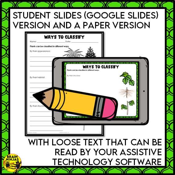 Plant Classification Lesson and Activities | Paper and Digital