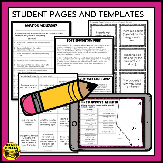 Alberta Social Studies Grade 3 Time and Place Unit | Paper and Digital