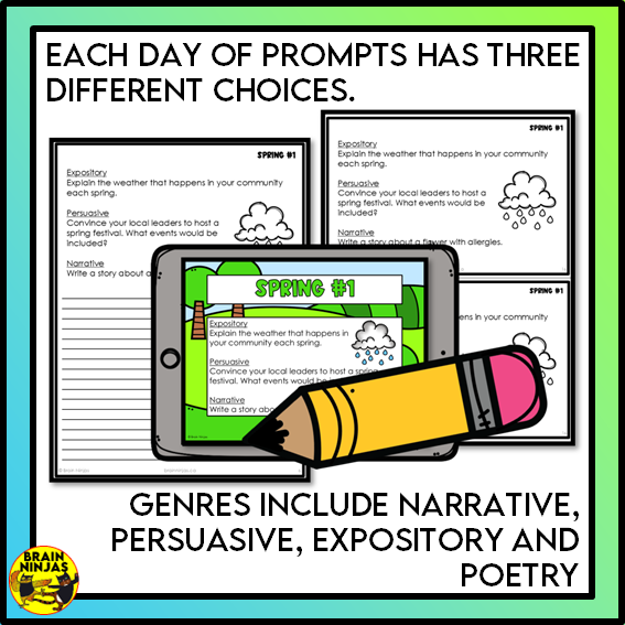 Spring Writing Prompts | Paper and Digital