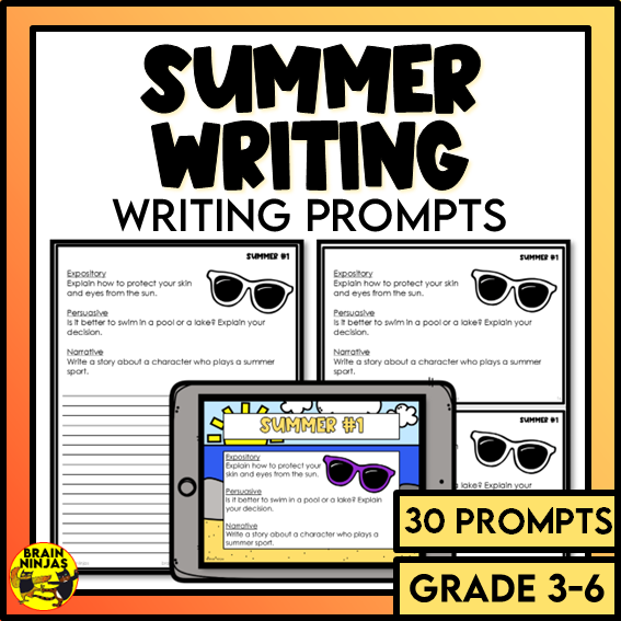 Summer Writing Prompts | Paper and Digital