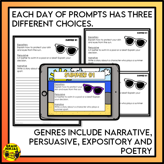 Summer Writing Prompts | Paper and Digital