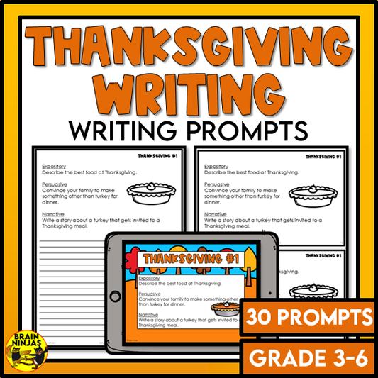 Thanksgiving Writing Prompts | Paper and Digital