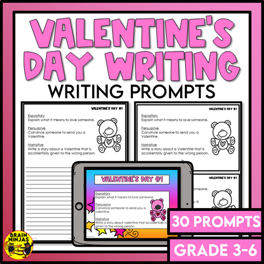 Valentine's Day Writing Prompts | Paper and Digital