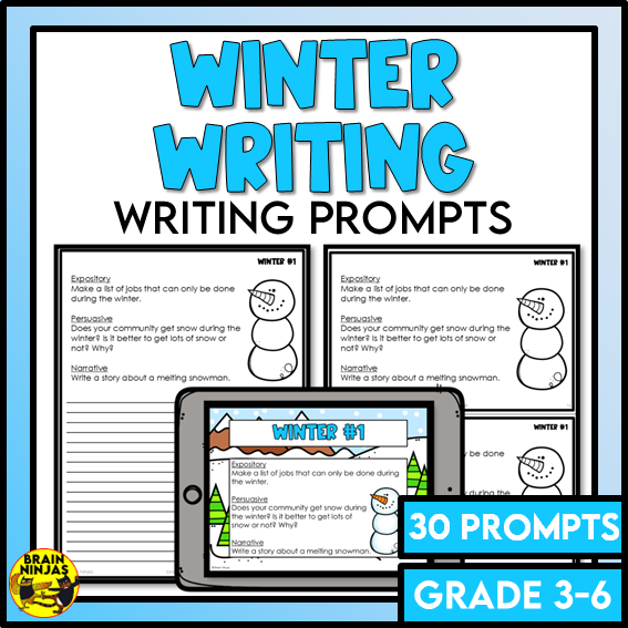 Winter Writing Prompts | Paper and Digital
