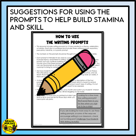 Winter Writing Prompts | Paper and Digital