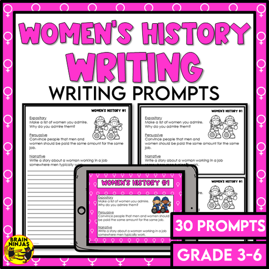 Women's History Writing Prompts | Paper and Digital