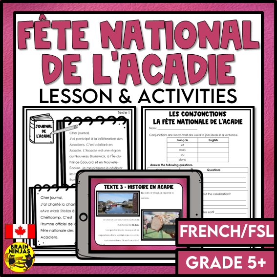 La Fête national de l'Acadie French Canadian Celebrations | Paper and Digital