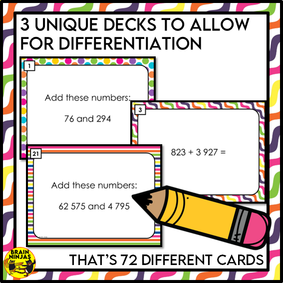 Addition to 100 000 With Regrouping Math Task Cards | Paper and Digital