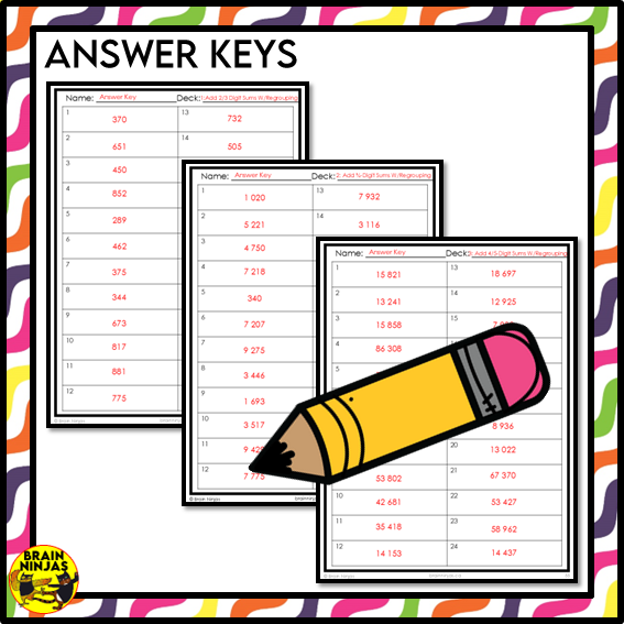 Addition to 100 000 With Regrouping Math Task Cards | Paper and Digital