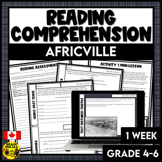 Africville Reading Comprehension Activities | Paper and Digital