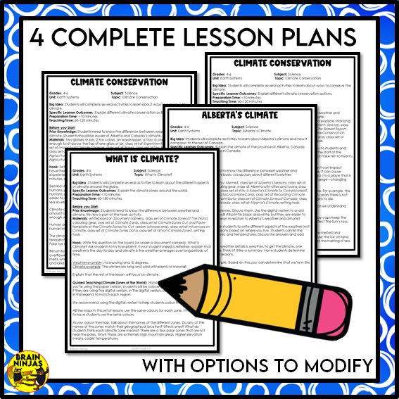 Alberta's Climate Lessons and Activities Paper and Digital