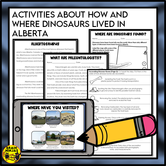 Alberta's Dinosaurs Lessons and Activities | Paper and Digital