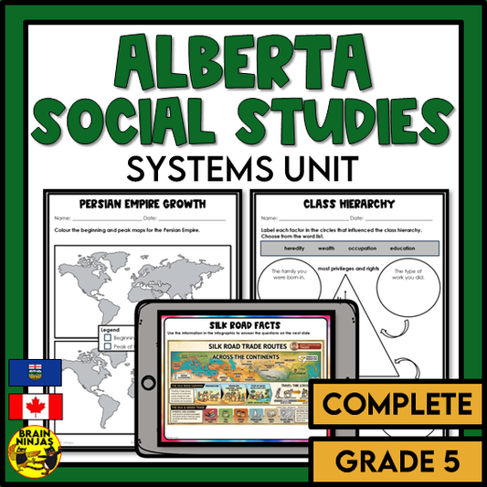 Grade 5 Alberta Social Studies Systems Unit | Paper and Digital