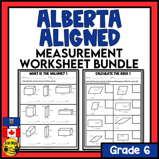 Alberta Math Curriculum Measurement Worksheets Bundle | Paper | Grade 6