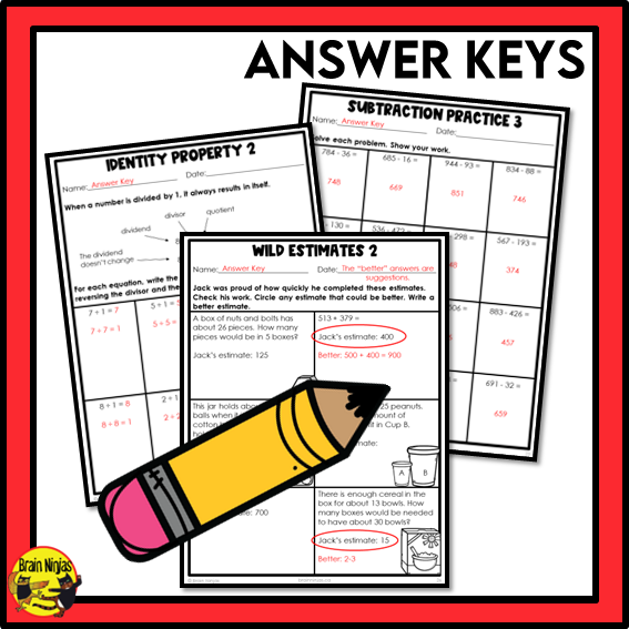 Alberta Math Curriculum Number Operations Worksheets Bundle | Paper | Grade 3