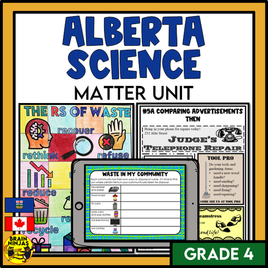 Alberta Science Matter Unit Grade 4 Waste Management Bundle | Paper and Digital