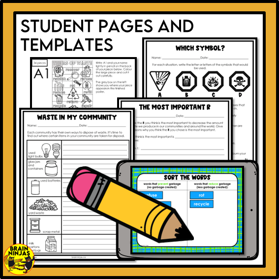 Alberta Science Matter Unit Grade 4 Waste Management Bundle | Paper and Digital