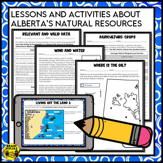 Alberta's Natural Resources Lesson and Activities | Paper and Digital