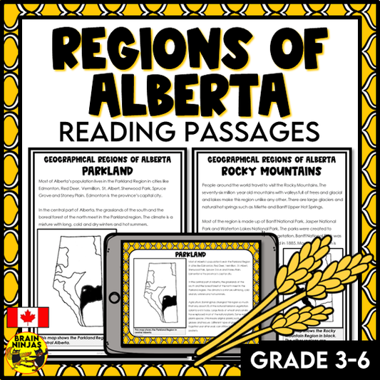 Alberta Regions Reading Passages | Paper and Digital