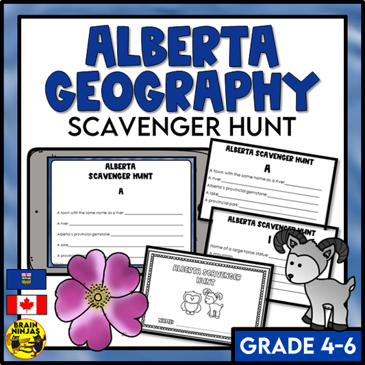 Alberta Geography Scavenger Hunt | Paper and Digital