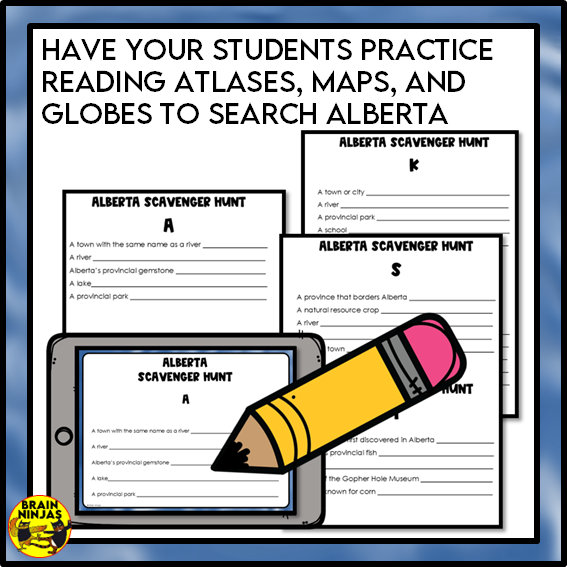 Alberta Geography Scavenger Hunt | Paper and Digital