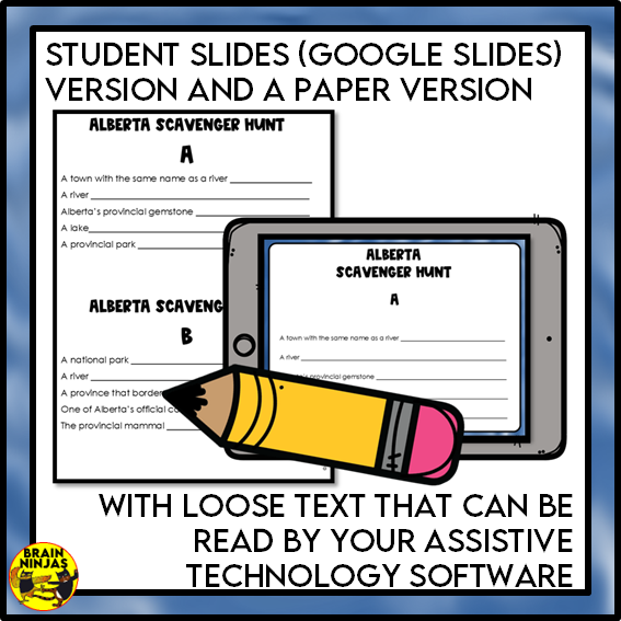 Alberta Geography Scavenger Hunt | Paper and Digital