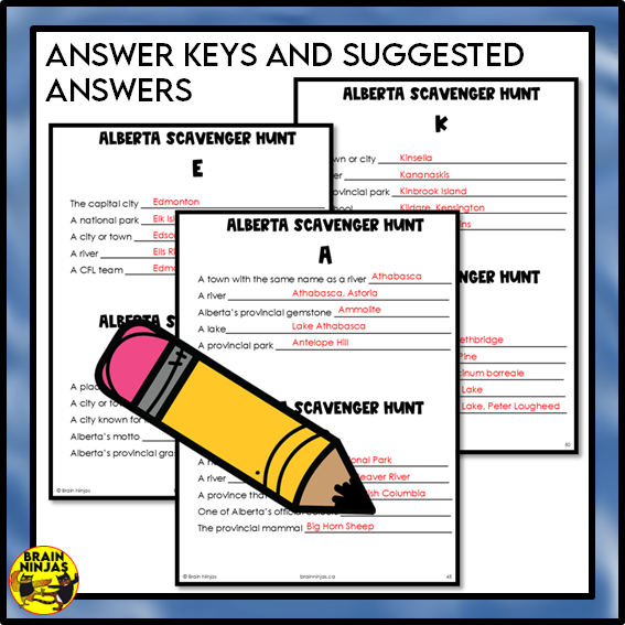 Alberta Geography Scavenger Hunt | Paper and Digital