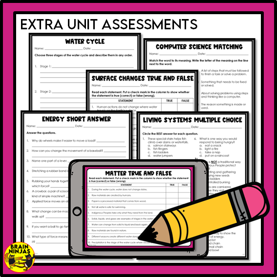 Alberta Science Grade 3 Full Year Lessons and Activities Bundle | Paper and Digital