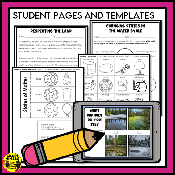 Alberta Science Grade 3 Full Year Lessons and Activities Bundle | Paper and Digital