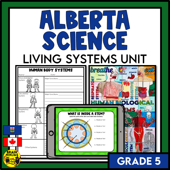 Alberta Science Living Systems Unit Grade 5 | Bundle | Paper and Digital