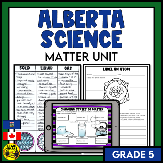 Alberta Science Matter Unit Grade 5 Bundle | Paper and Digital ...