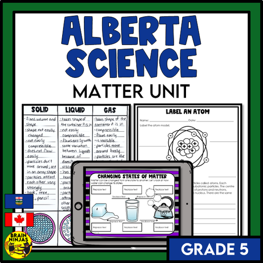 Alberta Science Matter Unit Grade 5 Bundle | Paper and Digital