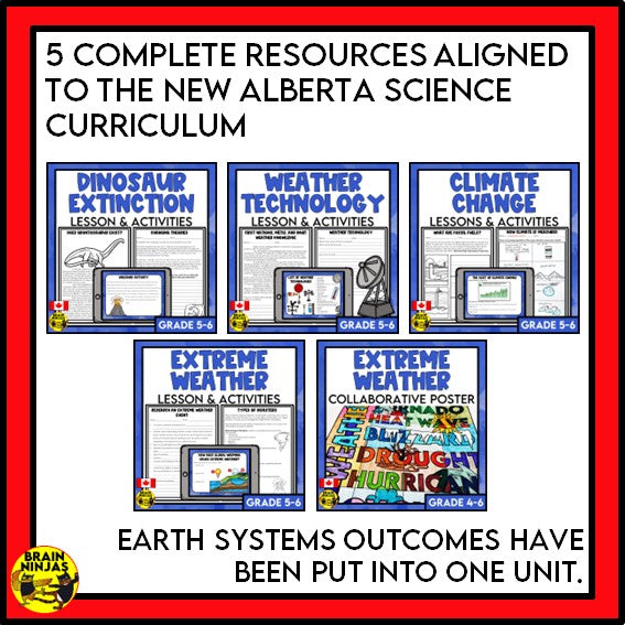 Alberta Science Grade 6 Full Year Lessons and Activities Bundle | Paper and Digital