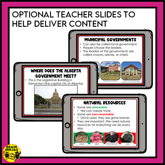 Alberta Social Studies Grade 3 Systems Unit | Paper and Digital