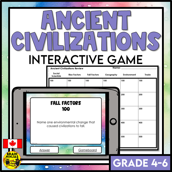 Ancient Civilizations Interactive Review Game | Paper and Digital