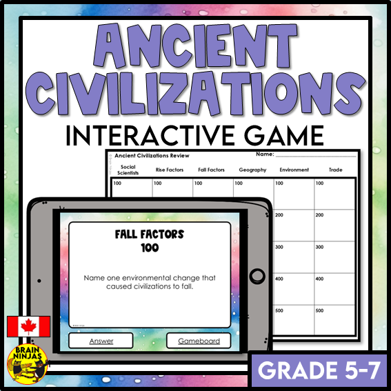 Ancient Civilizations Interactive Review Game | Paper and Digital