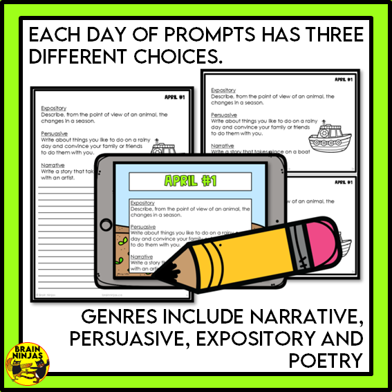 April Monthly Writing Prompts | Paper and Digital