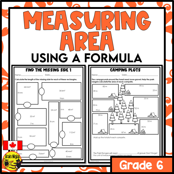 Area of Rectangles Using a Formula and Metric Measurements Math Worksheets | Paper