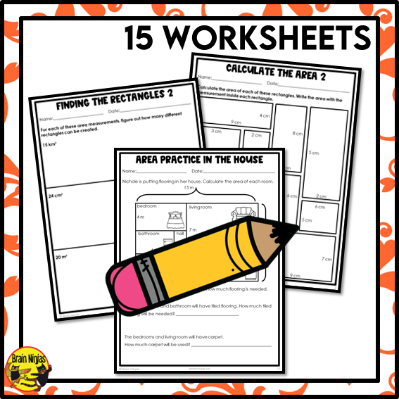 Area of Rectangles with Metric Measurements Math Worksheets | Paper