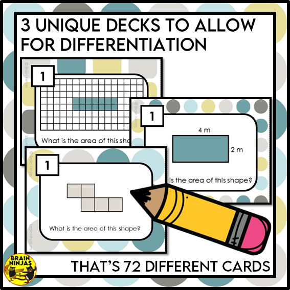 Area of Polygons Using Grids or Tiles Math Task Cards | Paper and Digital