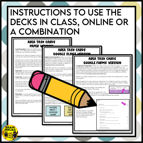 Area of Polygons Using Grids or Tiles Math Task Cards | Paper and Digital