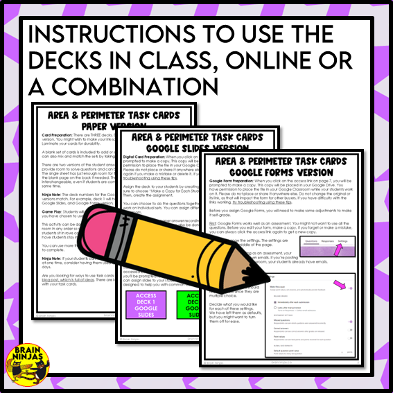 Area and Perimeter of Rectangles and Polygons Math Task Cards | Paper and Digital