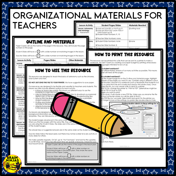 Astronomy Concepts Space Stars Solar System | Paper and Digital