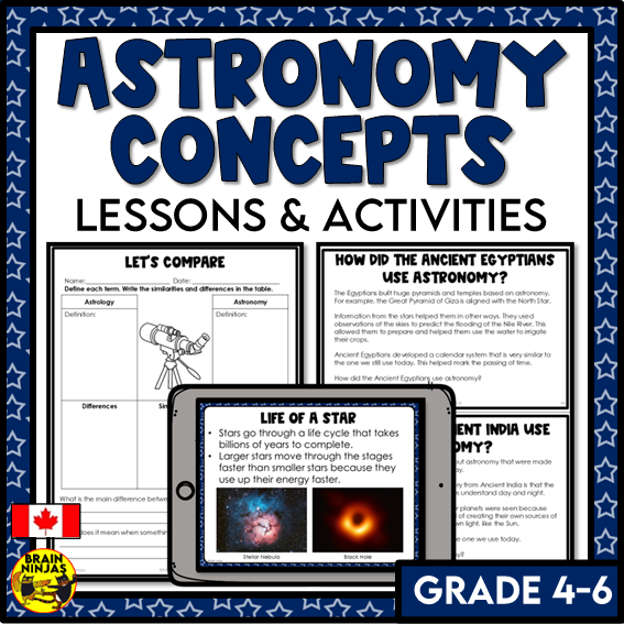 Astronomy Concepts Space Stars Solar System | Paper and Digital