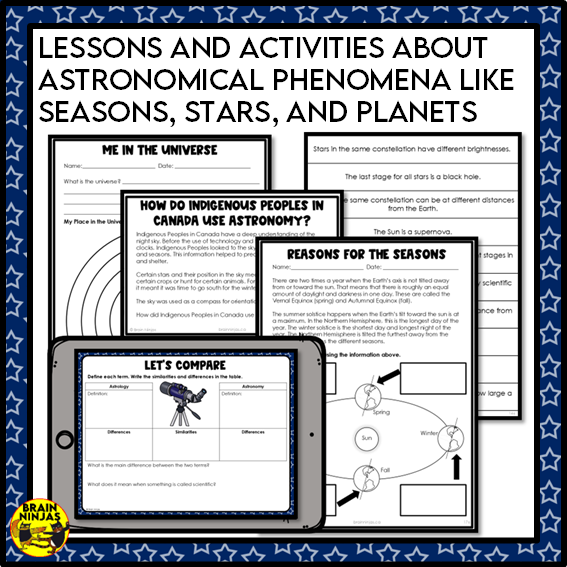 Astronomy Concepts Space Stars Solar System | Paper and Digital