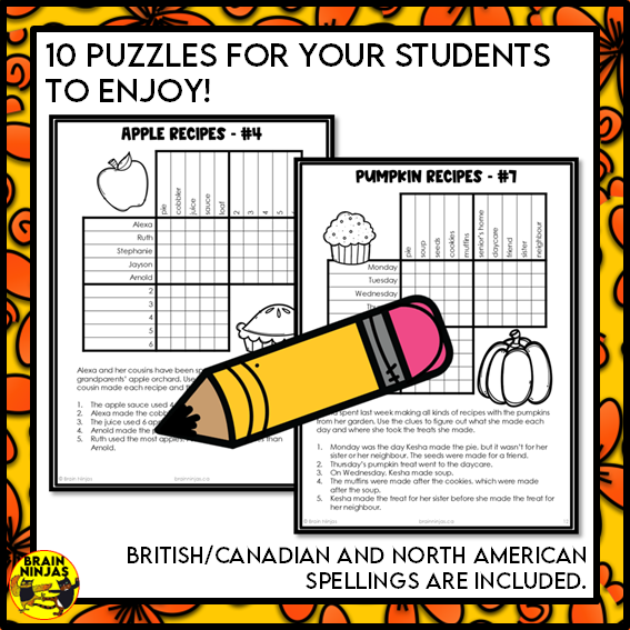 Fall Logic Puzzles | Paper and Digital