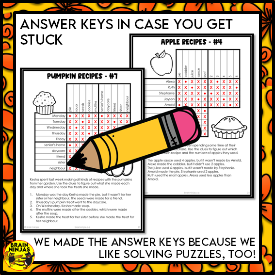 Fall Logic Puzzles | Paper and Digital